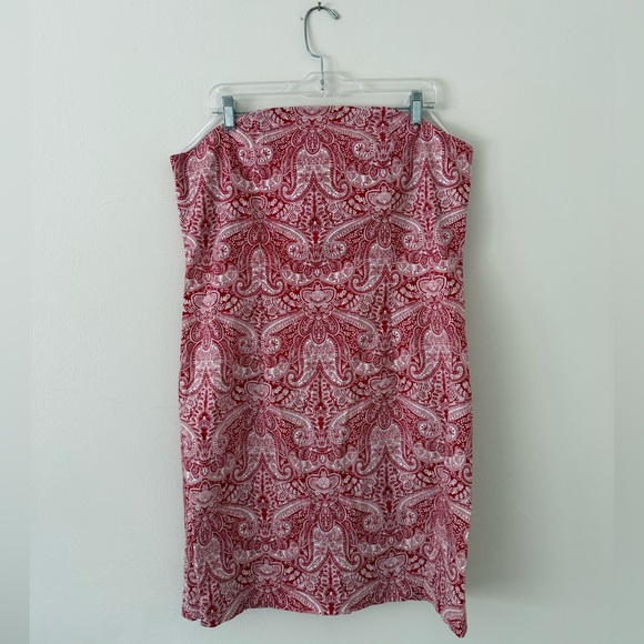 Meryl Diamond New York Dresses & Skirts - Plus Size 18 Strapless Mini Dress Red and White Paisley Bandana Western